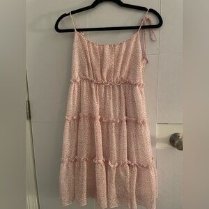 Pink Floral ruffled dress in size medium